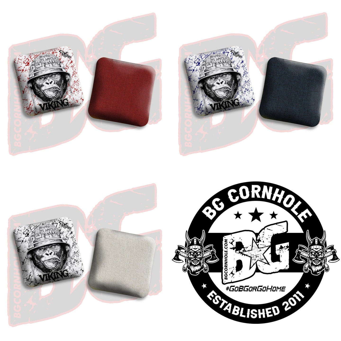 BG Cornhole 2026 COMP BG VIKING - "Guerilla" - ACL Comp Stamped Cornhole Bags - SET OF 4 BAGS