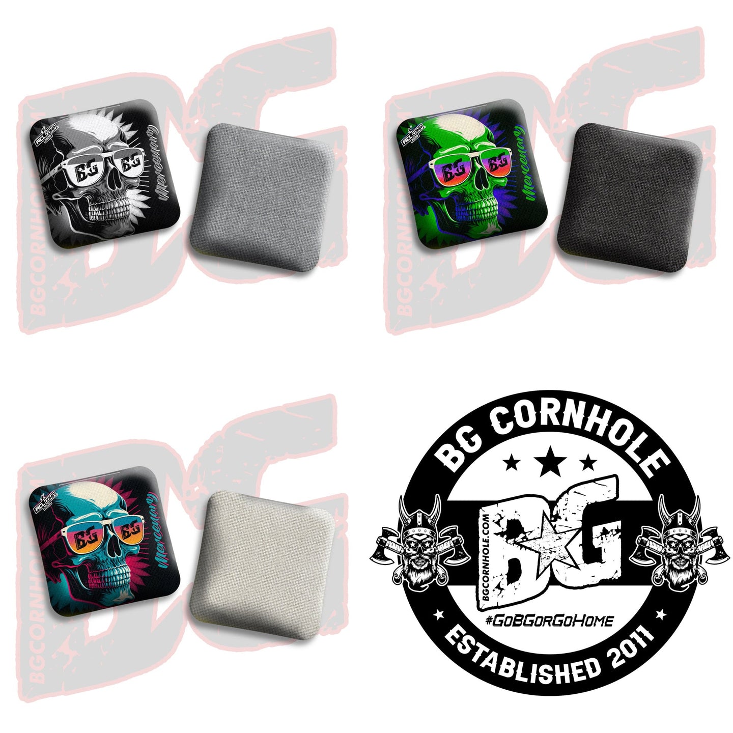 BG Cornhole 2026 COMP BG MERCENARY - "Shades" - ACL Comp Stamped Cornhole Bags - SET OF 4 BAGS