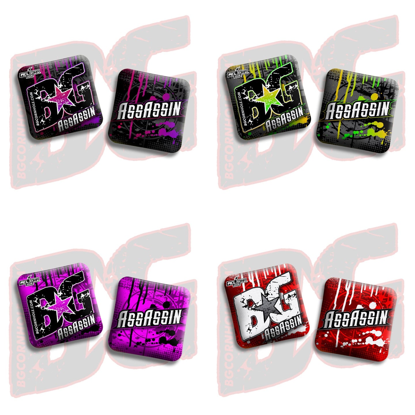 BG Cornhole 2026 COMP BG Assassin - "Blast" - ACL Comp Stamped Cornhole Bags - SET OF 4 BAGS