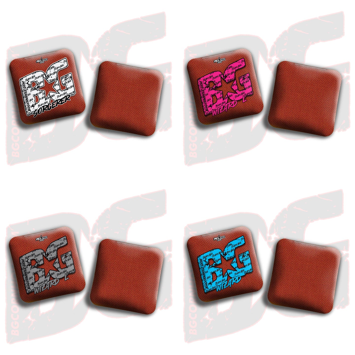 BG Cornhole 2026 Multiple Bag Models "Orange Colormatch" - ACL Pro Stamped Cornhole Bags - SET OF 4 BAGS