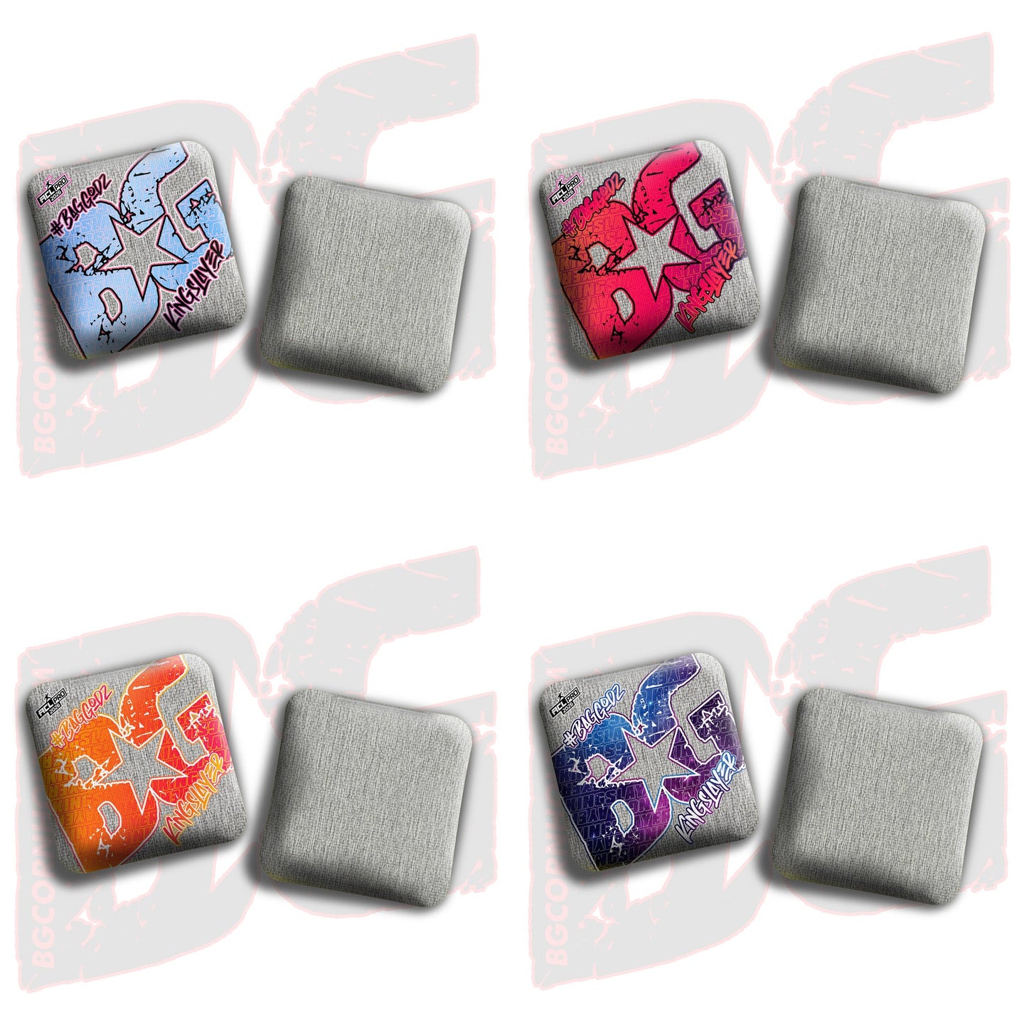 BG Cornhole 2026 KINGSLAYER "Silver Colormatch" - ACL Pro Stamped Cornhole Bags - SET OF 4 BAGS