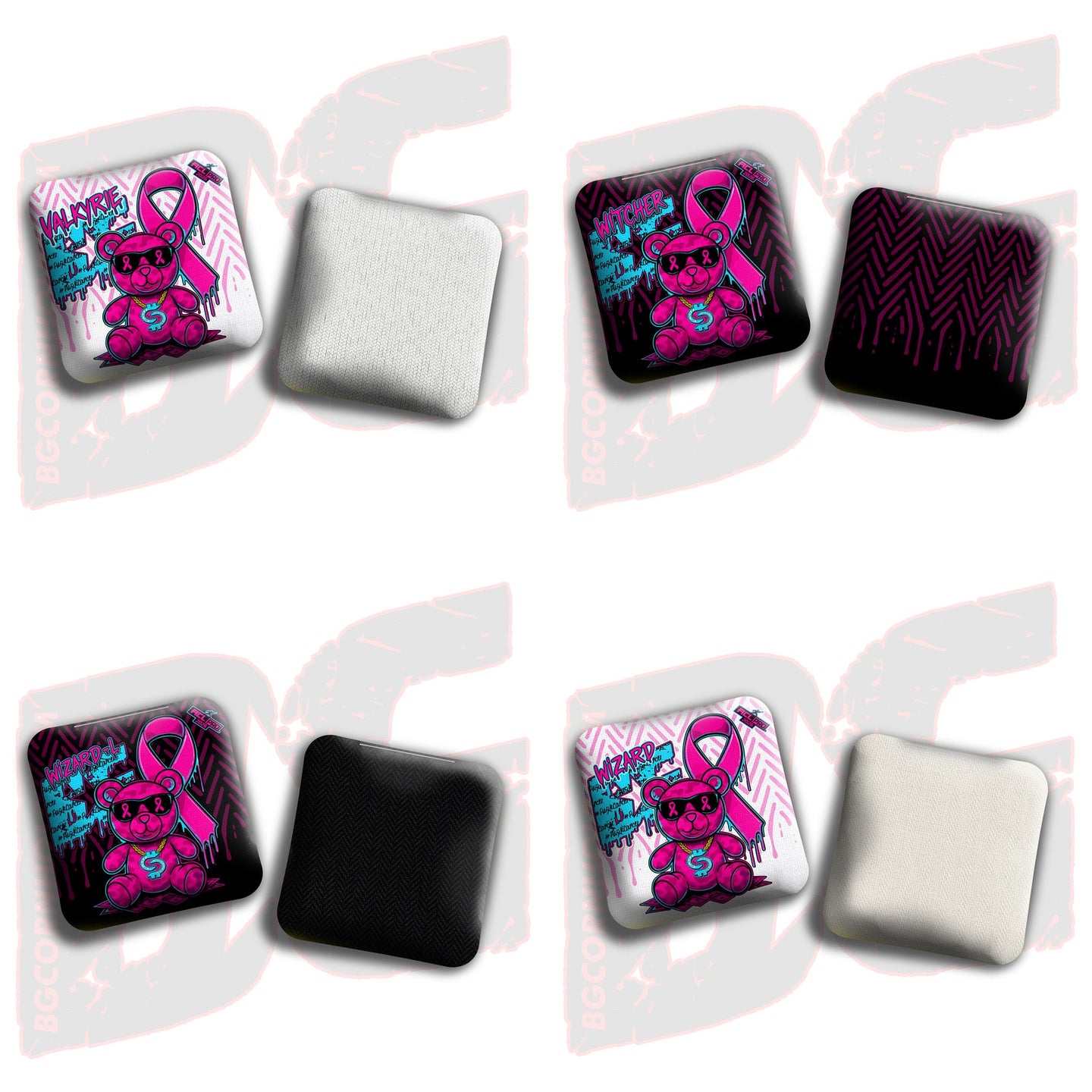 BG Cornhole 2026 BG Multiple Bag Types "Cash Chamness BCA Teddy Bear" - ACL Pro Stamped Cornhole Bags - SET OF 4 BAGS
