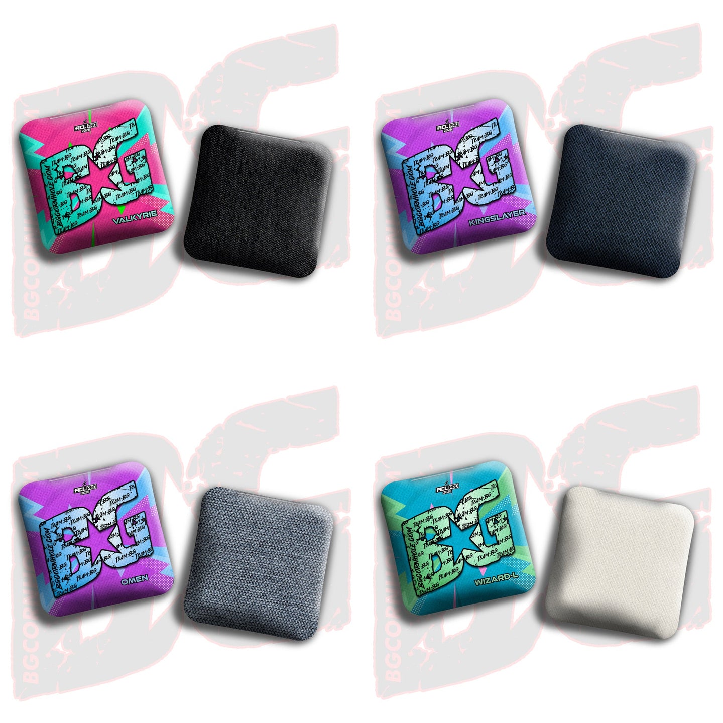 BG Cornhole 2026 BG Multiple Bag Types "Retro Strike" - ACL Pro Stamped Cornhole Bags - SET OF 4 BAGS
