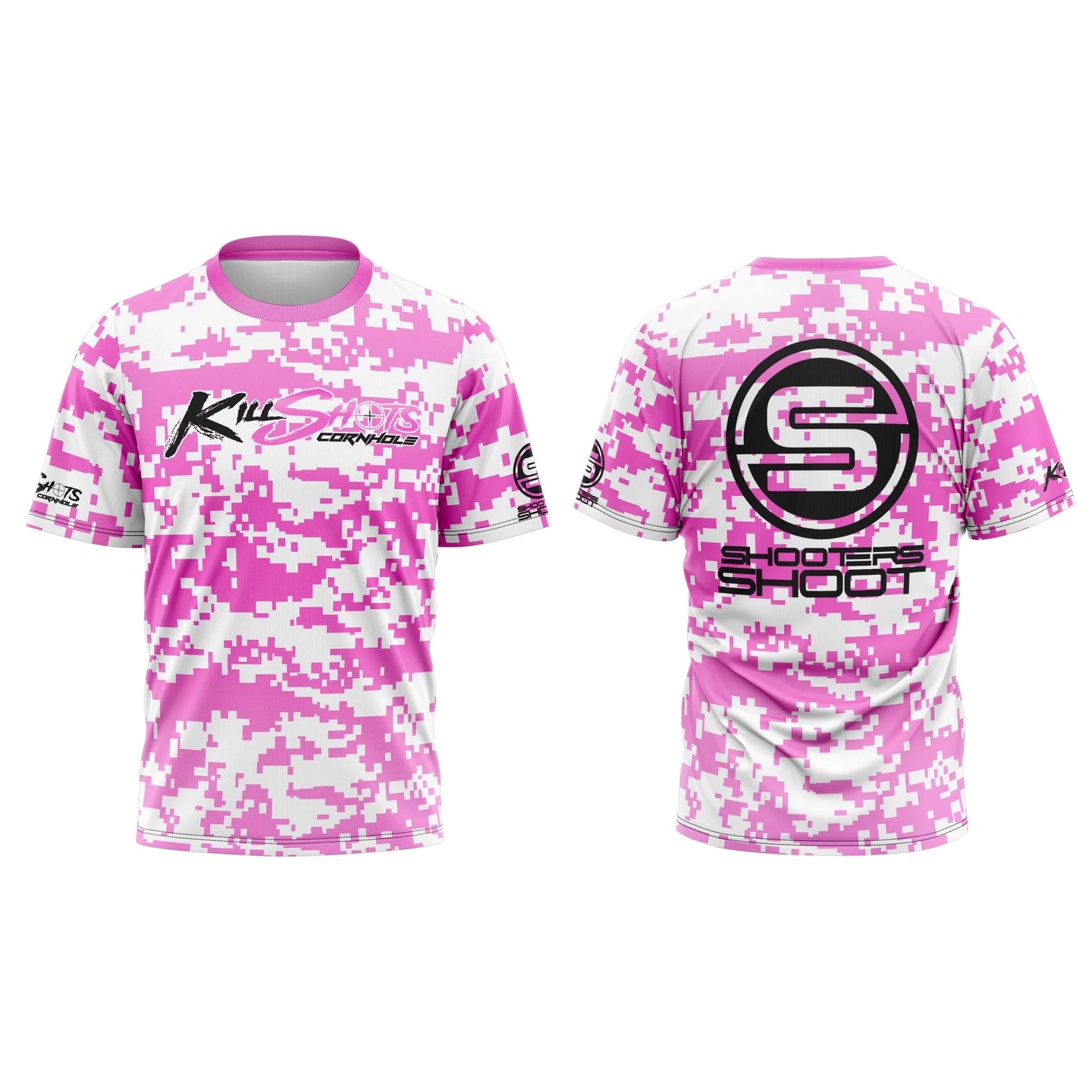 Killshots Cornhole Sublimated Premium Sports Jersey - "Digi Camo Pink"