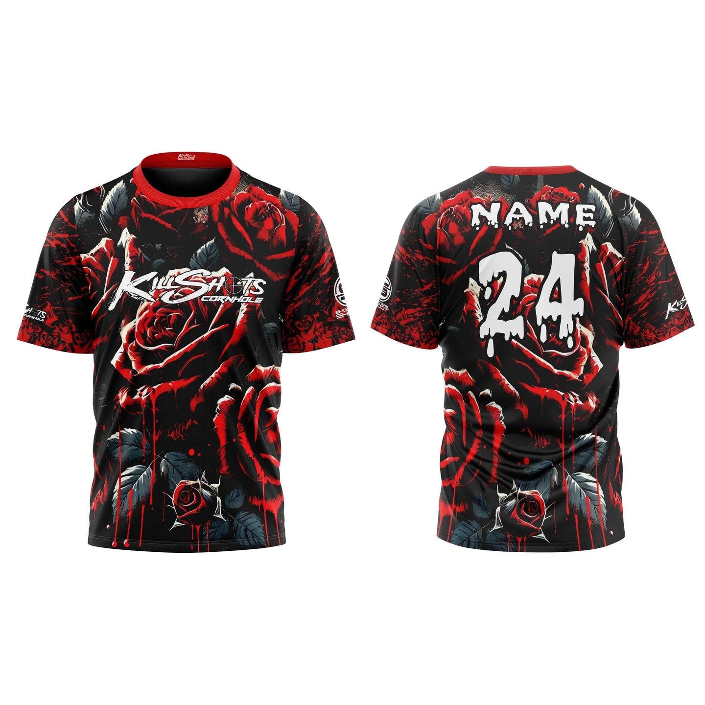 Killshots Cornhole Sublimated Premium Sports Jersey - "Dripping Thorns"