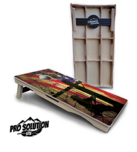 Faded Lineman Flag Cornhole Boards - Pro Solution Lite Series
