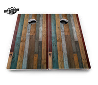 Metallic Wood Planks Cornhole Boards - Pro Solution Lite Series