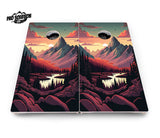 Mountain Sunset Cornhole Boards - Pro Solution Lite Series