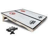 Red/Black Hole Ring Grey Wash Cornhole Boards - Pro Solution Elite Series