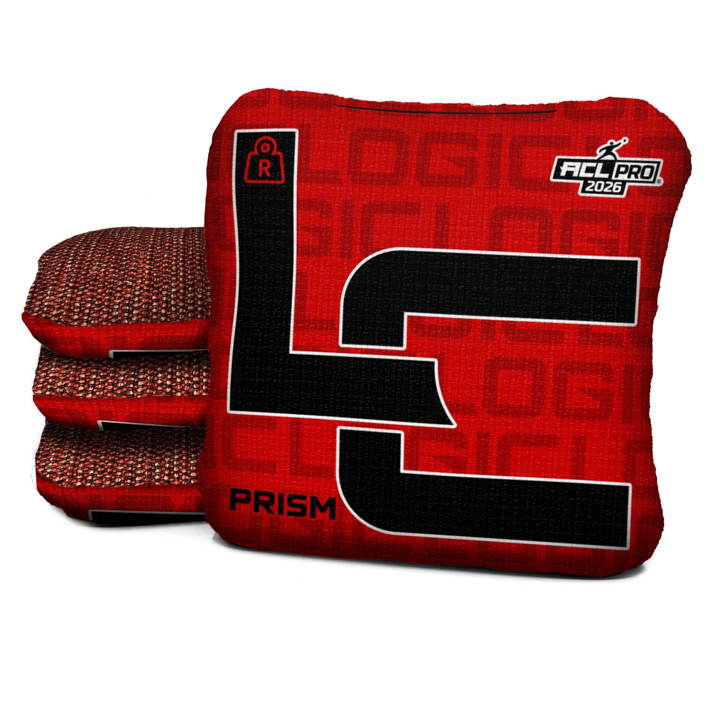 Logic Cornhole - LC Red Black - PRISM - ACL PRO 2026 BAGS - Custom Name Option- Set of 4 bags