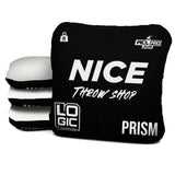 NICE THROW SHOP x LOGIC CORNHOLE - BLACK W/ WHITE CARPET - ACL PRO 2026 BAGS - MULTIPLE BAG SERIES - Set of 4 bags