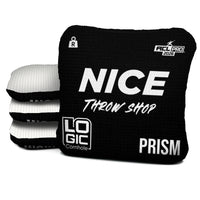 NICE THROW SHOP x LOGIC CORNHOLE - BLACK W/ WHITE CARPET - ACL PRO 2026 BAGS - MULTIPLE BAG SERIES - Set of 4 bags