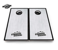 Red/Black Hole Ring Grey Wash Cornhole Boards - Pro Solution Lite Series