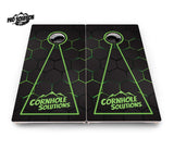 Glow Hole Black Cornhole Boards - Pro Solution Lite Series