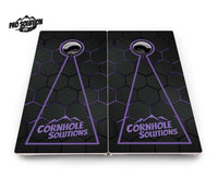 Glow Hole Black Cornhole Boards - Pro Solution Lite Series