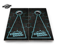 Glow Hole Black Cornhole Boards - Pro Solution Lite Series