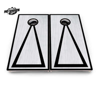 Red/Black Hole Ring Grey Wash Cornhole Boards - Pro Solution Lite Series