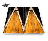 Orange & Black Triangle Cornhole Boards - Pro Solution Lite Series