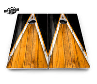 Orange & Black Triangle Cornhole Boards - Pro Solution Lite Series