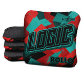 Logic Cornhole Angle Splat - Teal Red - ACL PRO 2026 BAGS - MULTIPLE BAG SERIES - Set of 4 bags