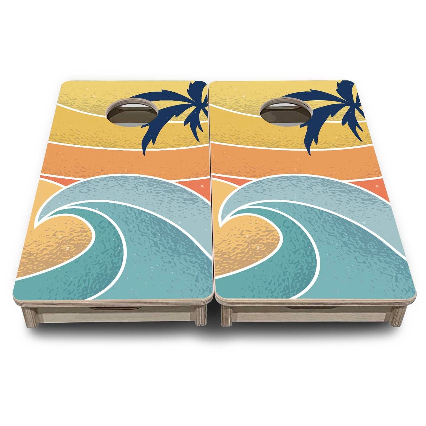 Mini Cornhole Boards - Retro Beach