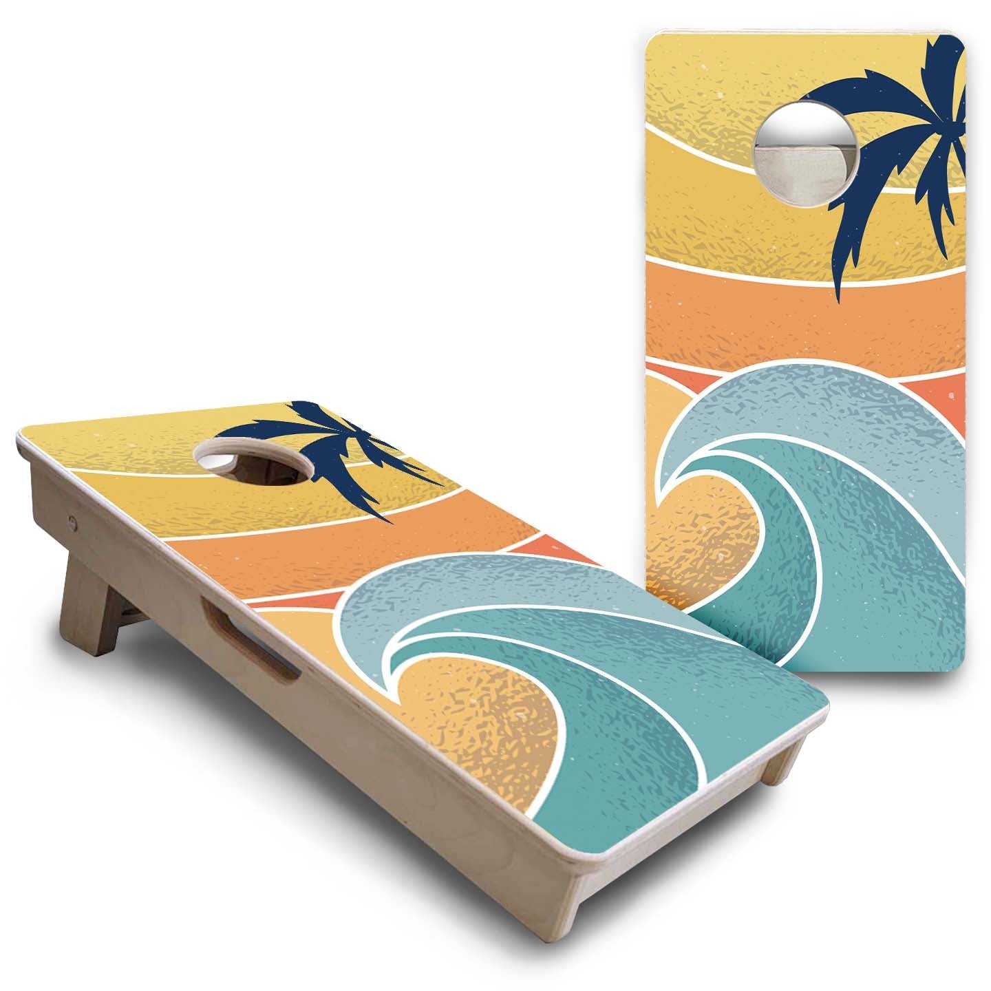 Mini Cornhole Boards - Retro Beach