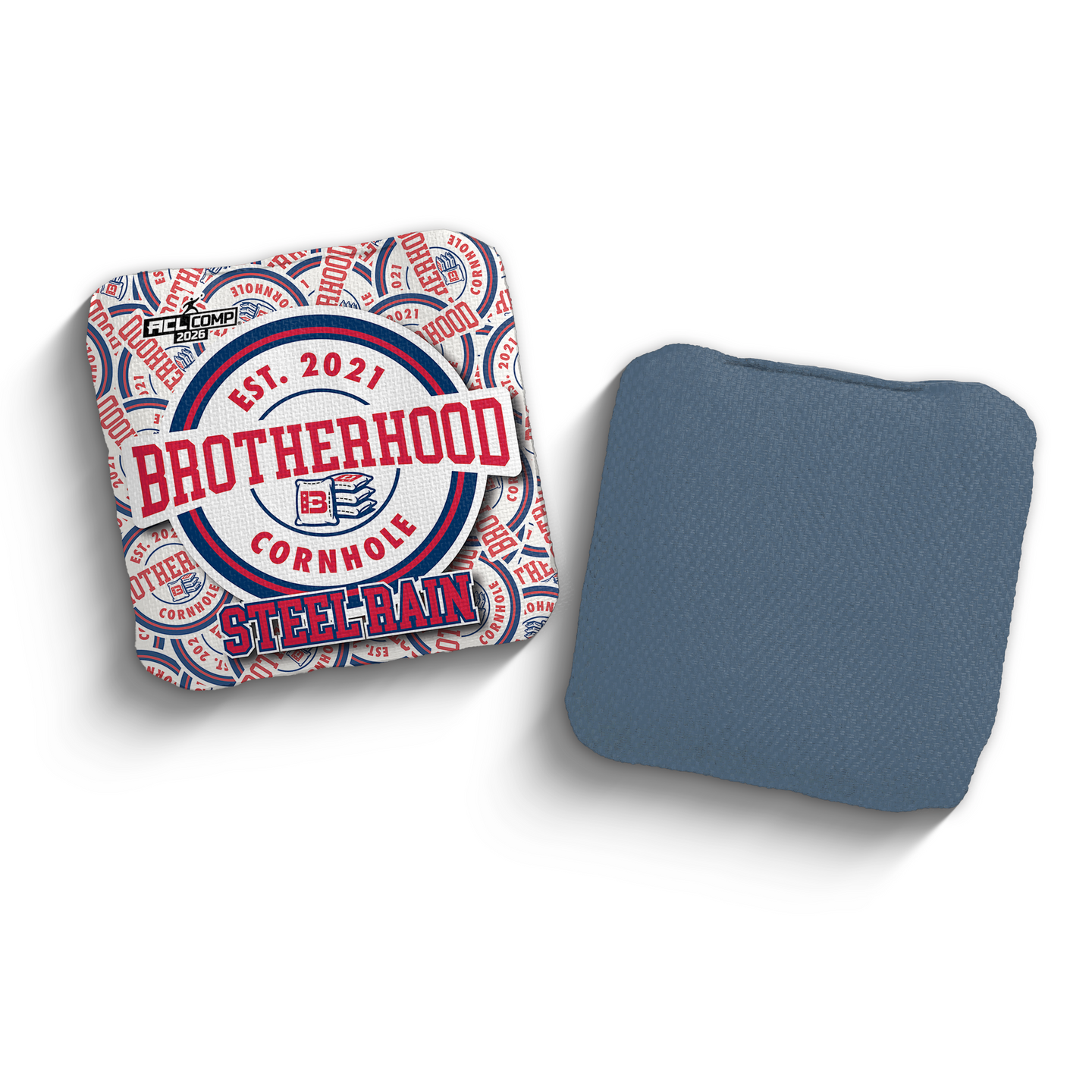 2026 Brotherhood Cornhole Steel Rain Sticker Edition ACL Comp Stamped Cornhole Bags