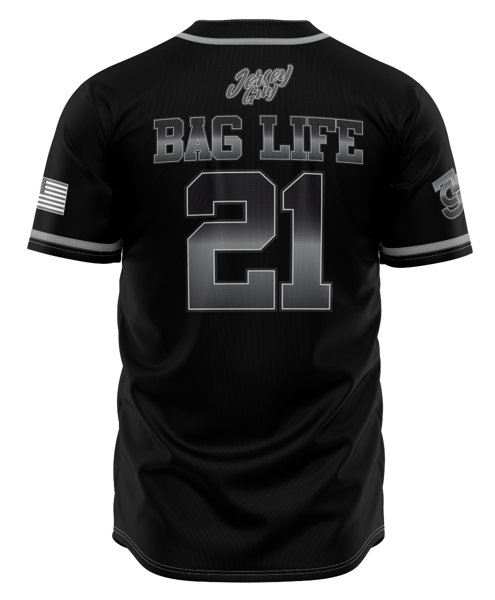 Cornhole Jersey Guy Baseball Style - Black Silver