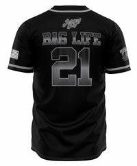 Cornhole Jersey Guy Baseball Style - Black Silver