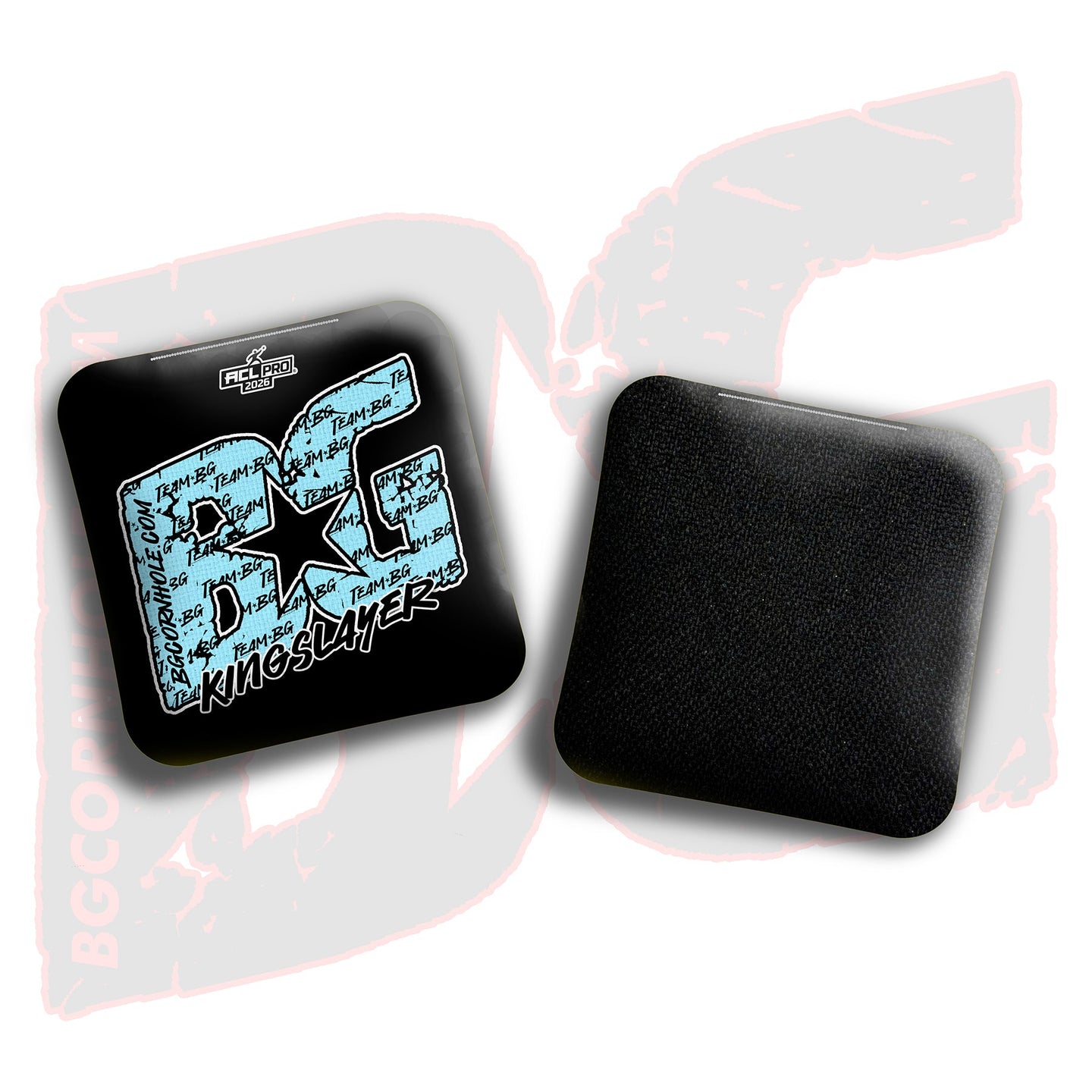 BG Cornhole 2026 Multiple Bag Models "Baby Blue Logo Colormatch" - ACL Pro Stamped Cornhole Bags - SET OF 4 BAGS