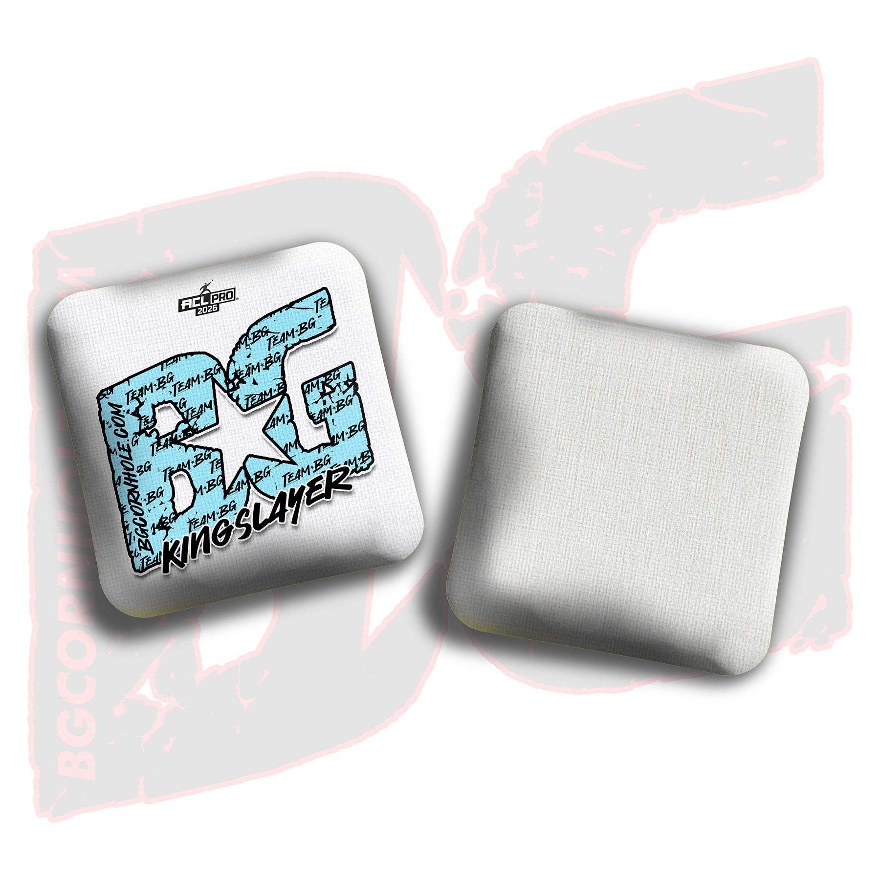 BG Cornhole 2026 Multiple Bag Models "Baby Blue Logo Colormatch" - ACL Pro Stamped Cornhole Bags - SET OF 4 BAGS