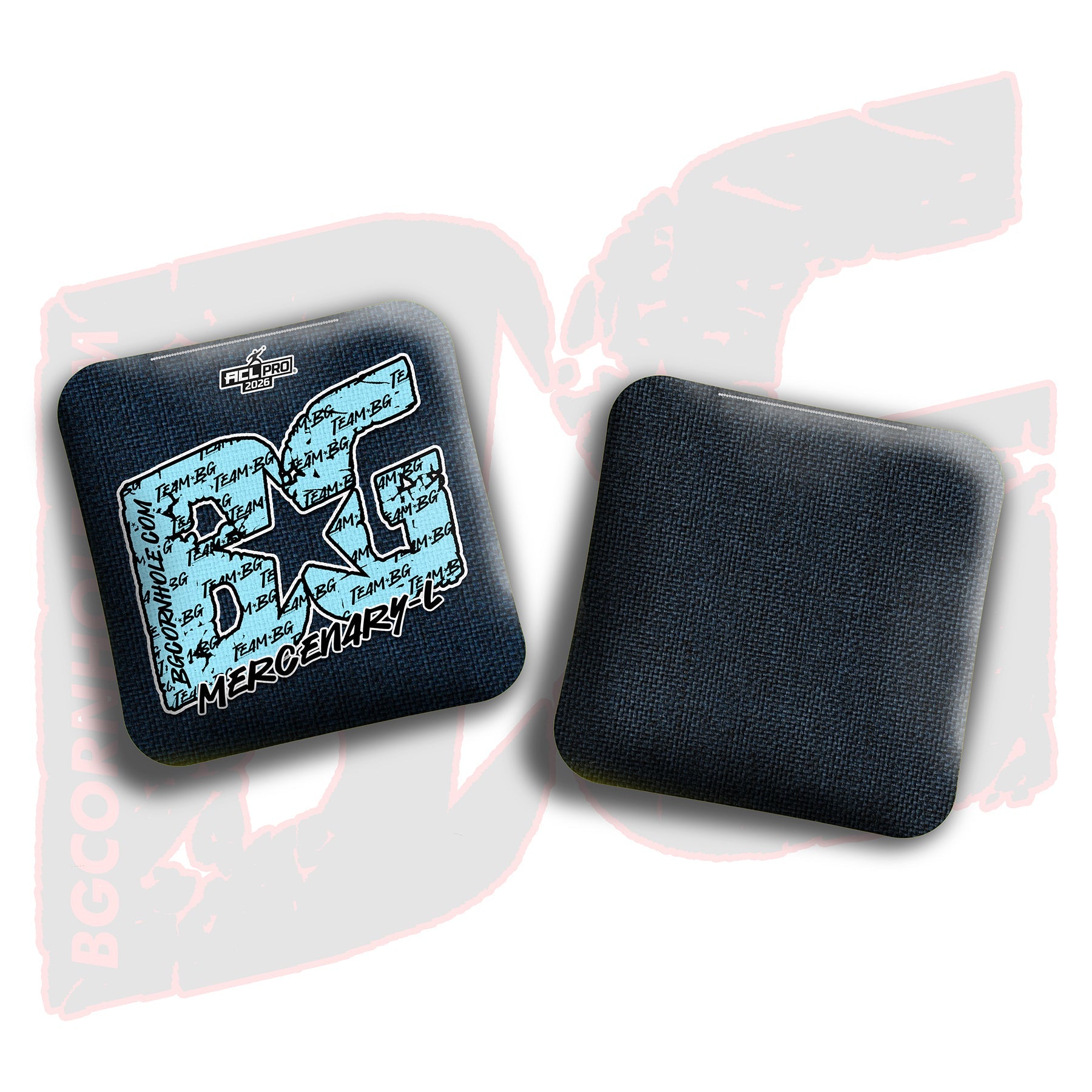 BG Cornhole 2026 Multiple Bag Models "Baby Blue Logo Colormatch" - ACL Pro Stamped Cornhole Bags - SET OF 4 BAGS
