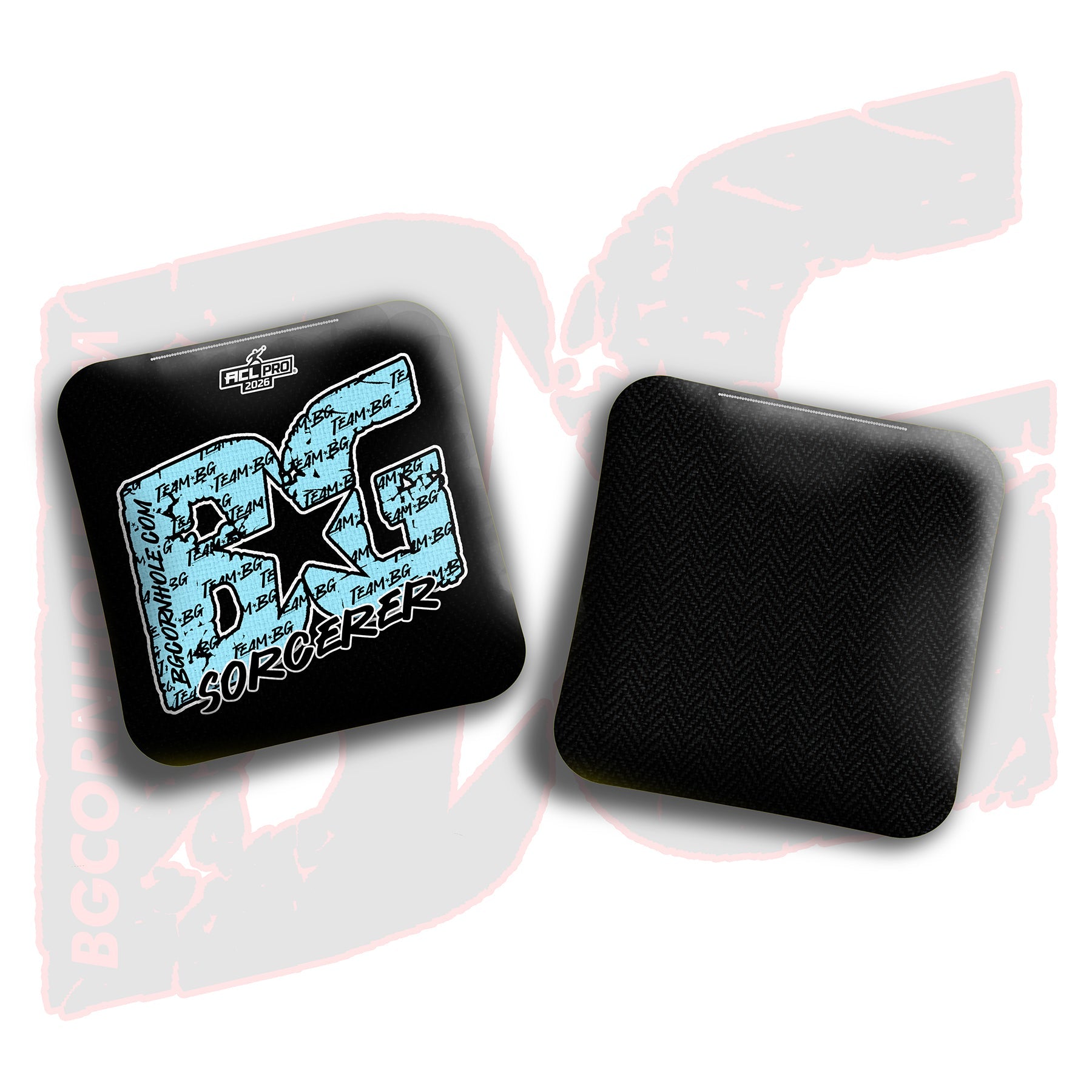 BG Cornhole 2026 Multiple Bag Models "Baby Blue Logo Colormatch" - ACL Pro Stamped Cornhole Bags - SET OF 4 BAGS