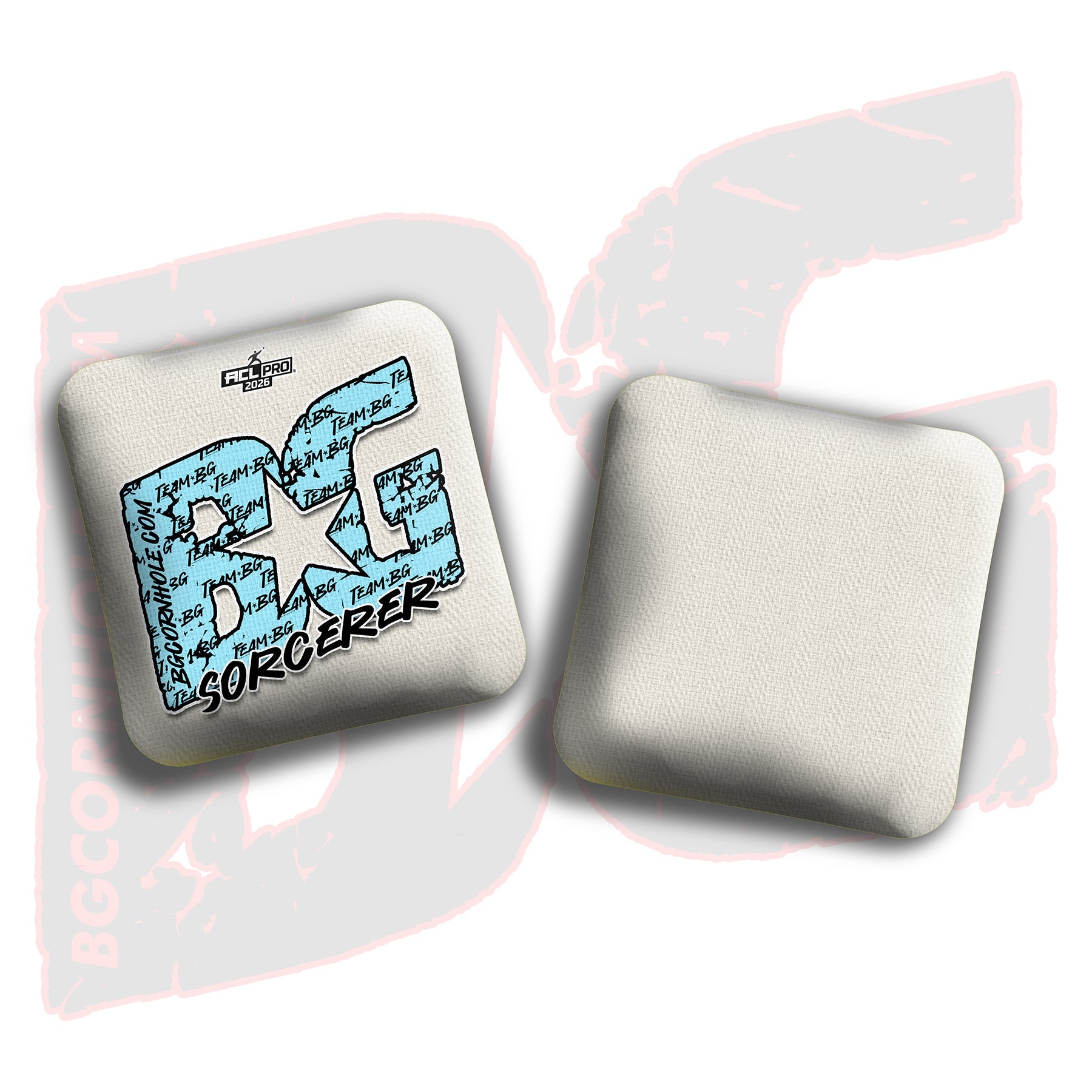 BG Cornhole 2026 Multiple Bag Models "Baby Blue Logo Colormatch" - ACL Pro Stamped Cornhole Bags - SET OF 4 BAGS