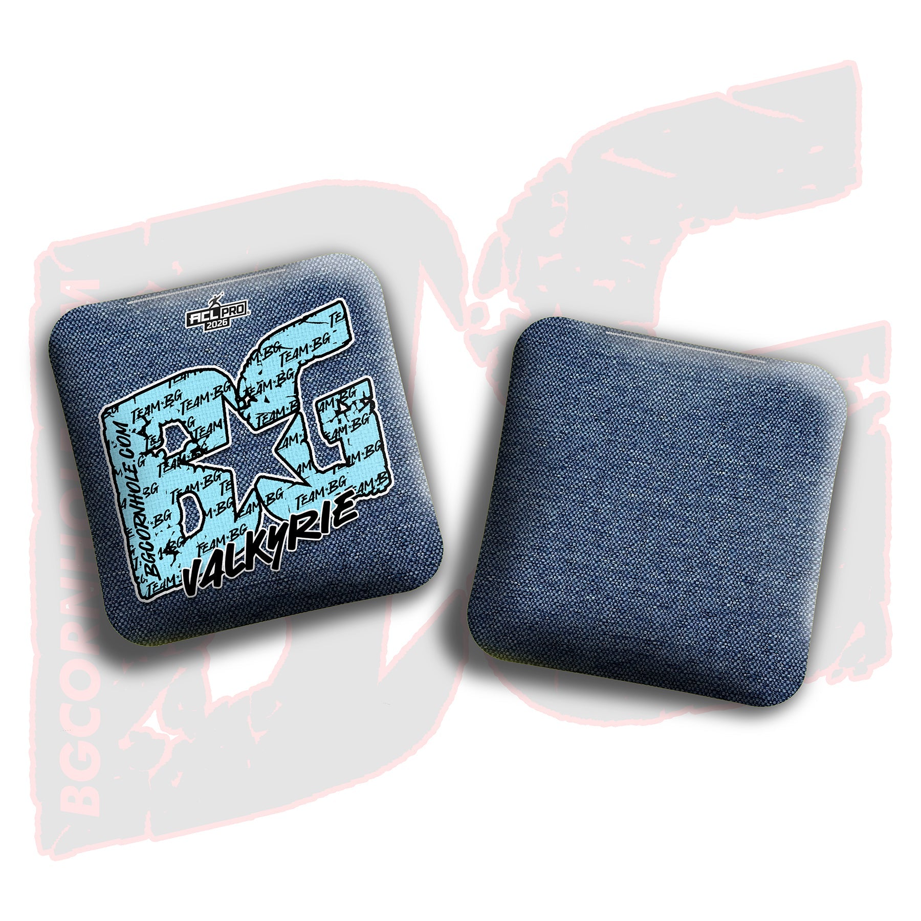 BG Cornhole 2026 Multiple Bag Models "Baby Blue Logo Colormatch" - ACL Pro Stamped Cornhole Bags - SET OF 4 BAGS