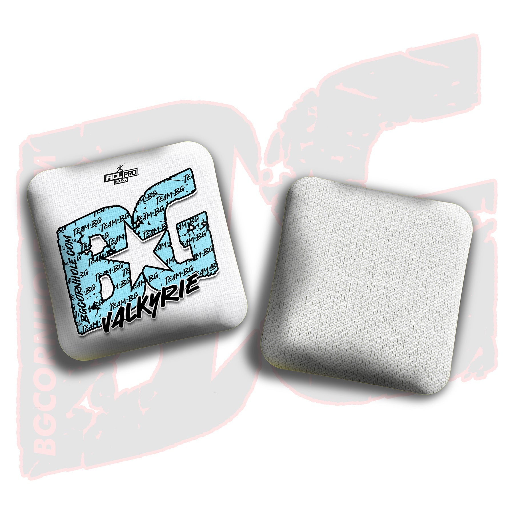 BG Cornhole 2026 Multiple Bag Models "Baby Blue Logo Colormatch" - ACL Pro Stamped Cornhole Bags - SET OF 4 BAGS