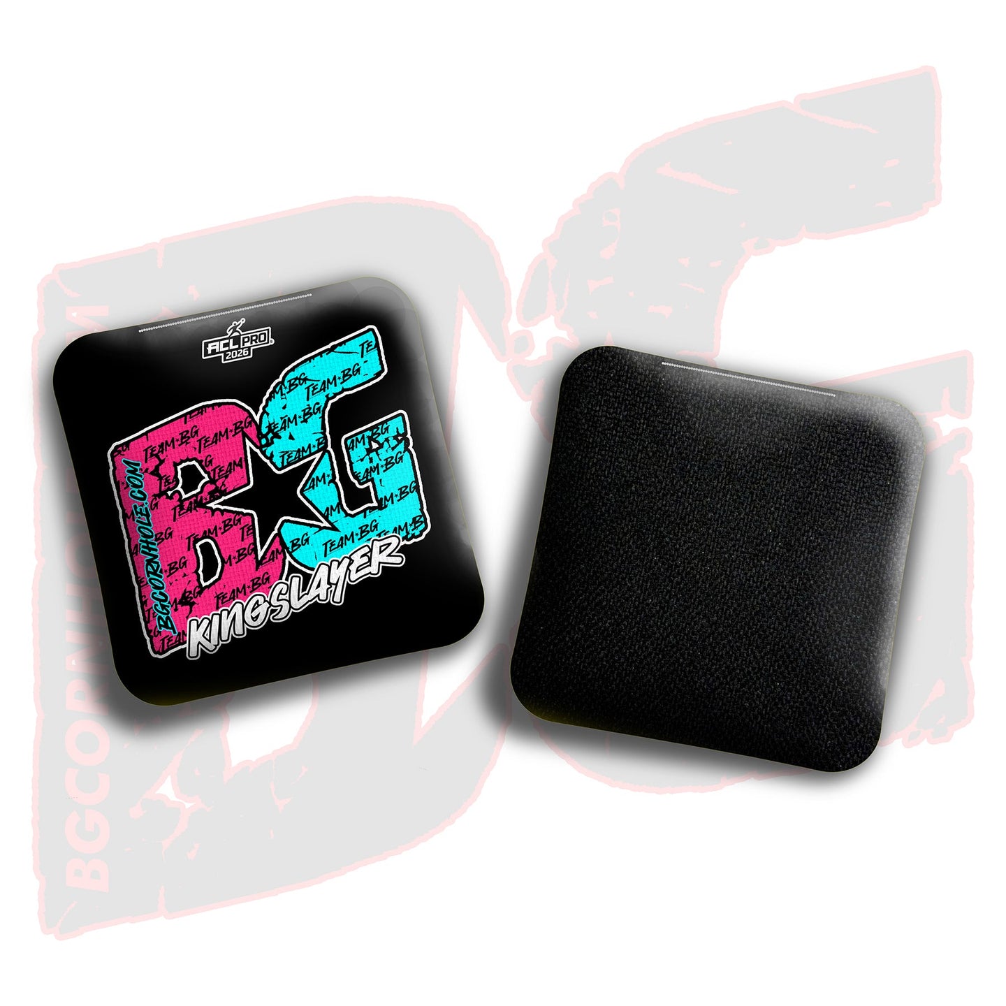 BG Cornhole 2026 Multiple Bag Models "Miami Split Logo Colormatch" - ACL Pro Stamped Cornhole Bags - SET OF 4 BAGS