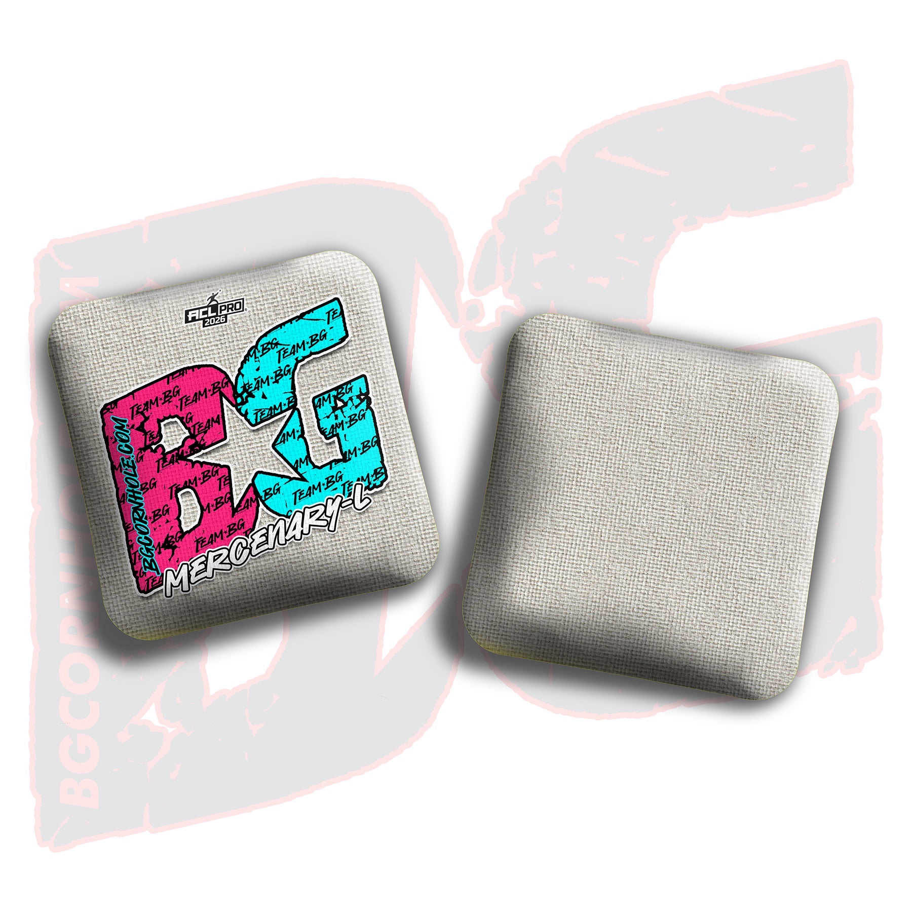 BG Cornhole 2026 Multiple Bag Models "Miami Split Logo Colormatch" - ACL Pro Stamped Cornhole Bags - SET OF 4 BAGS