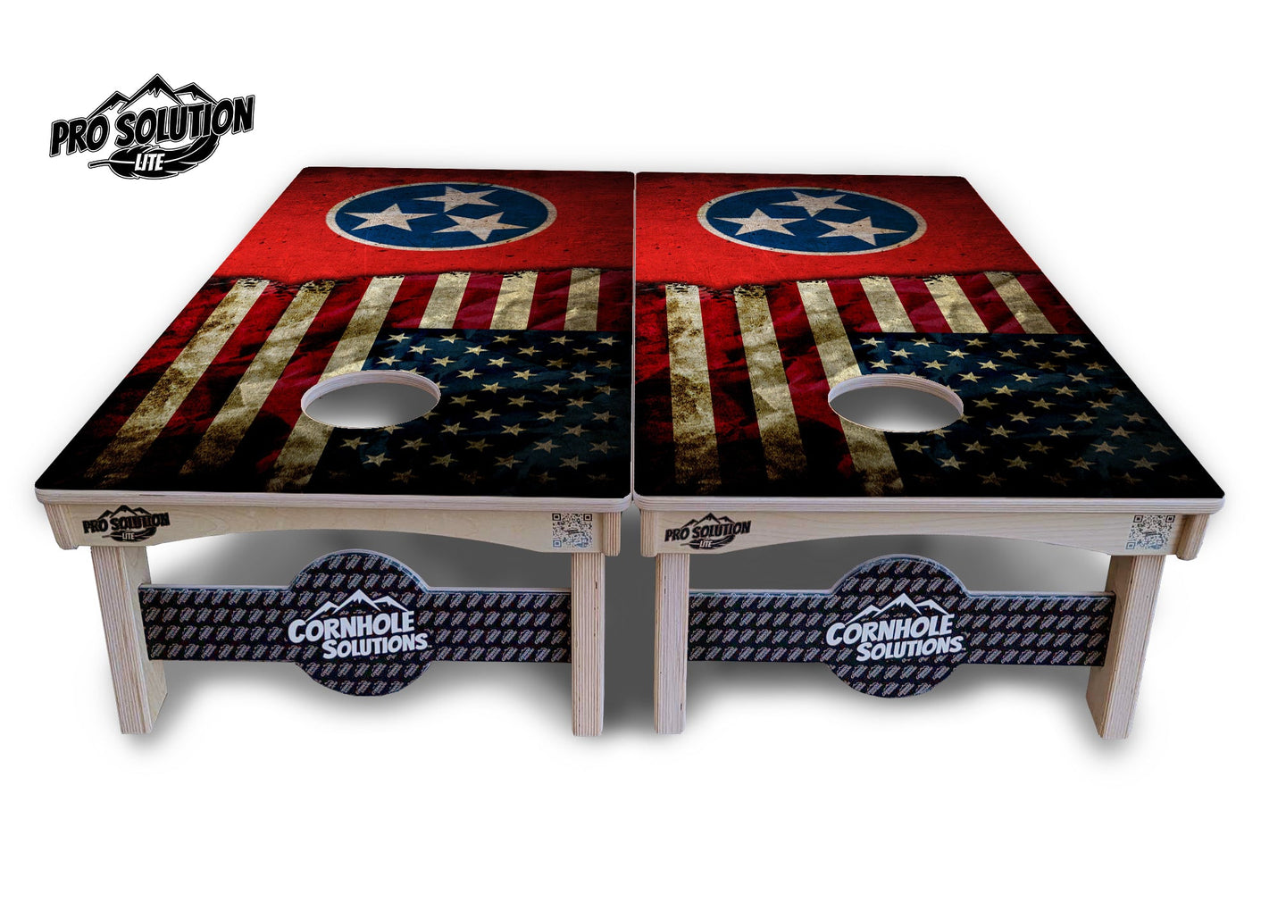 TN/USA Red Flag Design Cornhole Boards - Pro Solution Lite Series