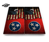 TN/USA Red Flag Design Cornhole Boards - Pro Solution Lite Series