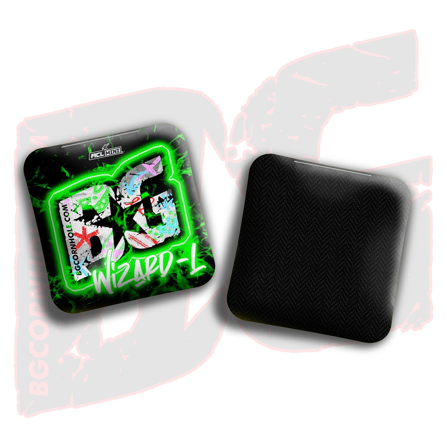 BG Cornhole 2025 BG Wizard L 4" Mini Cornhole Bags - “Vapor Vandal” - Set of 4 Bags