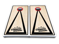 Red/Black Hole Ring Cornhole Boards - All Weather Series