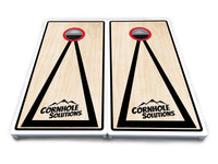 Red/Black Hole Ring Cornhole Boards - All Weather Series