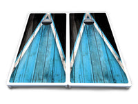 Sky Blue Triangle Cornhole Boards - All Weather Series