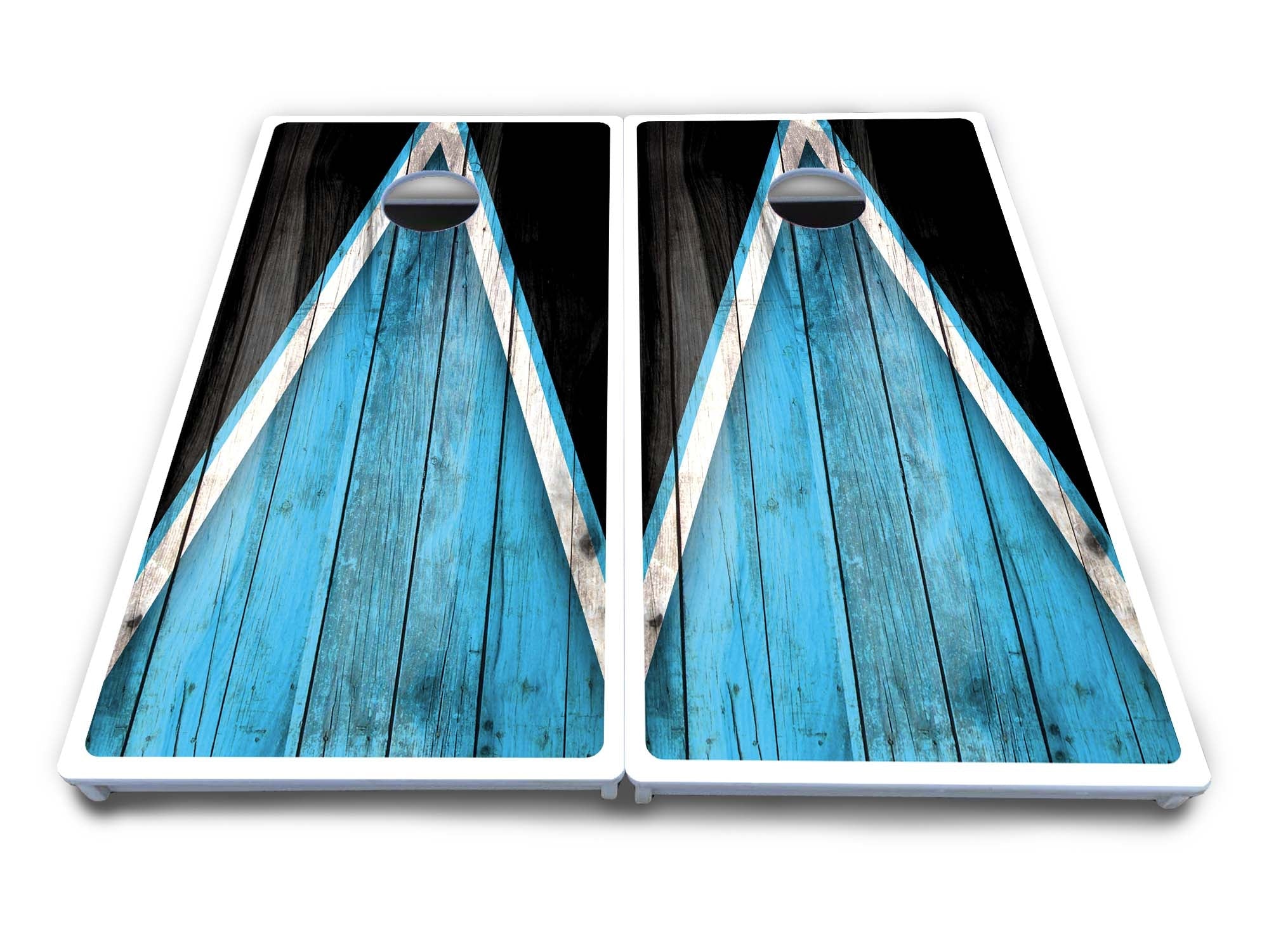 Sky Blue Triangle Cornhole Boards - All Weather Series