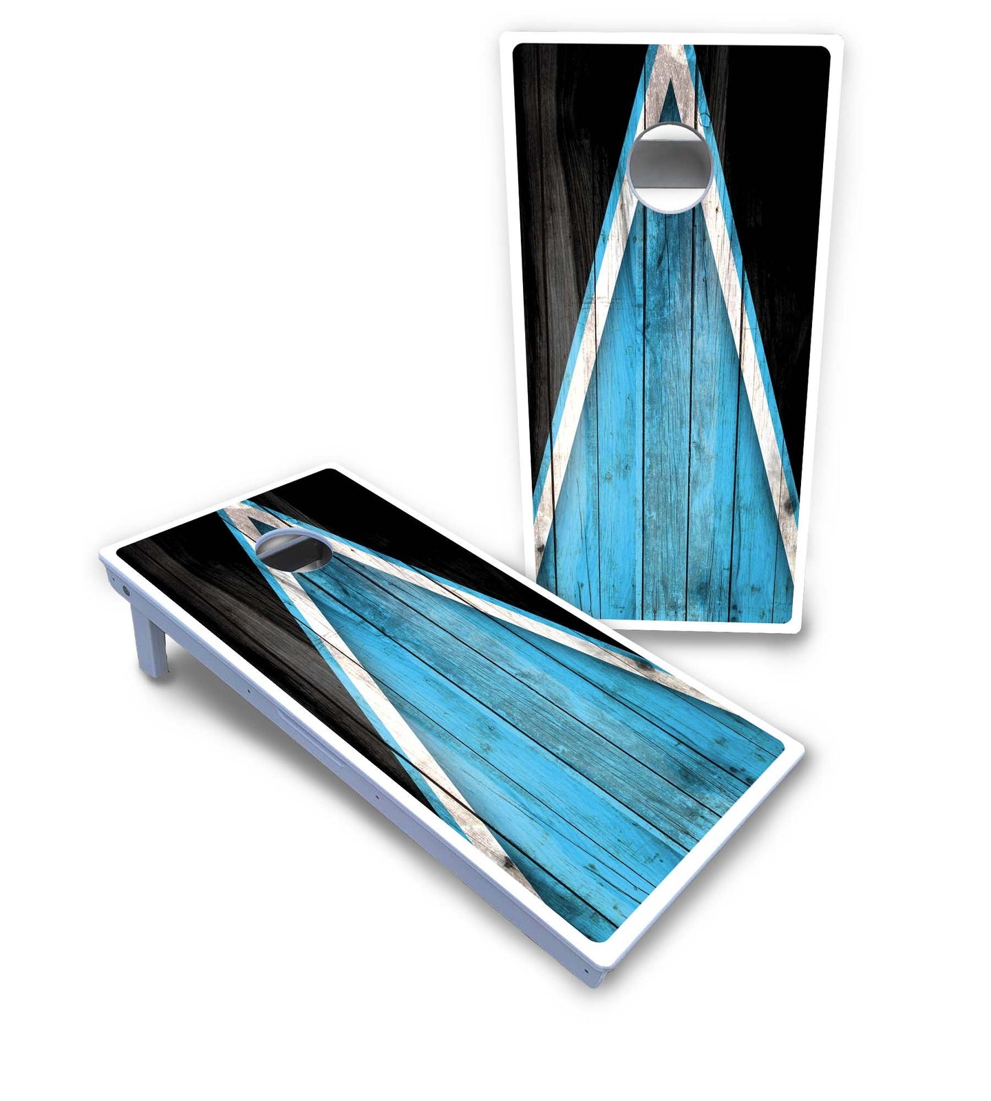 Sky Blue Triangle Cornhole Boards - All Weather Series