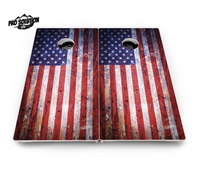 Weathered Flag Cornhole Boards - Pro Solution Lite Series