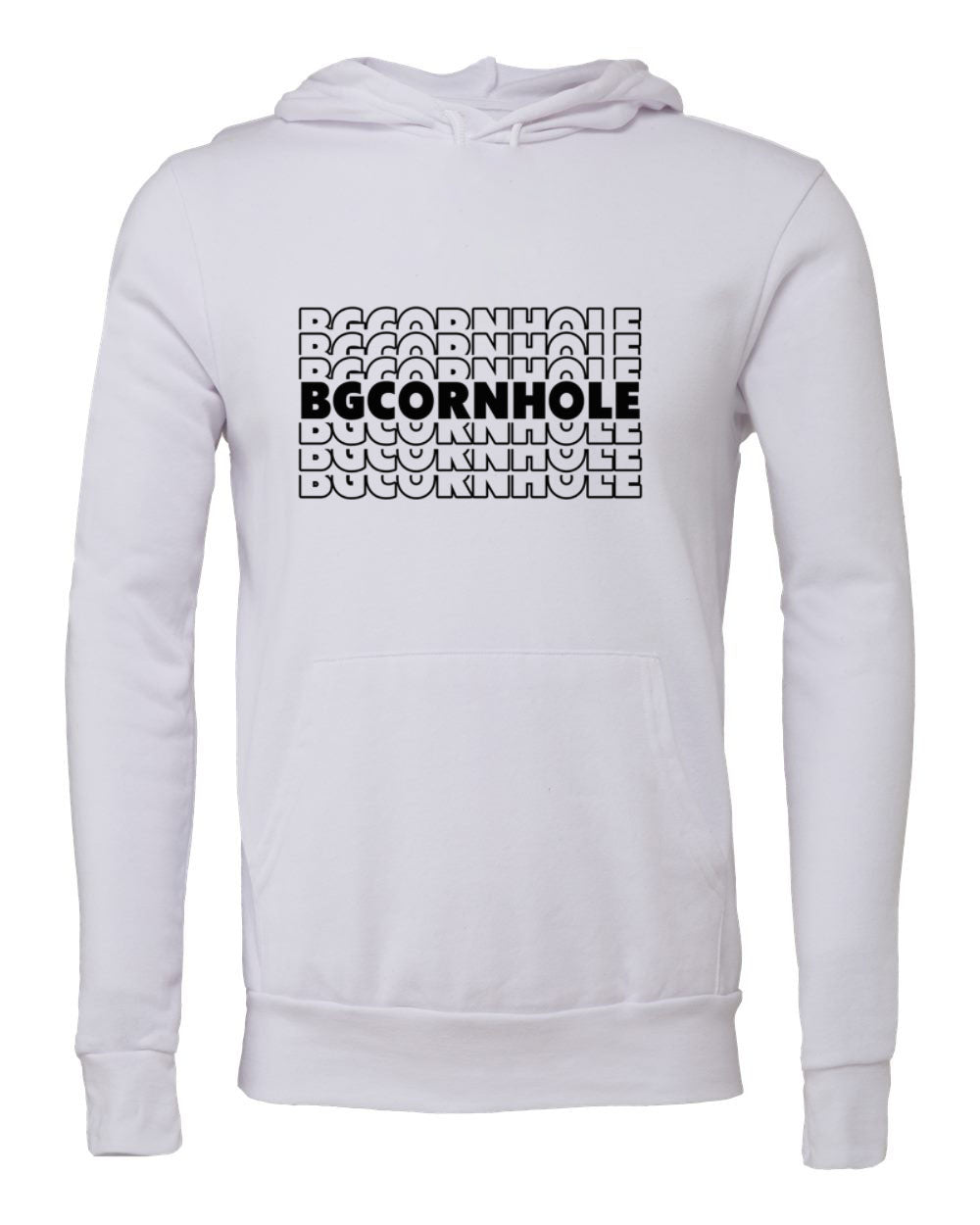 BG Cornhole White BG Cornhole Repeated Unisex Fleece Hoodie