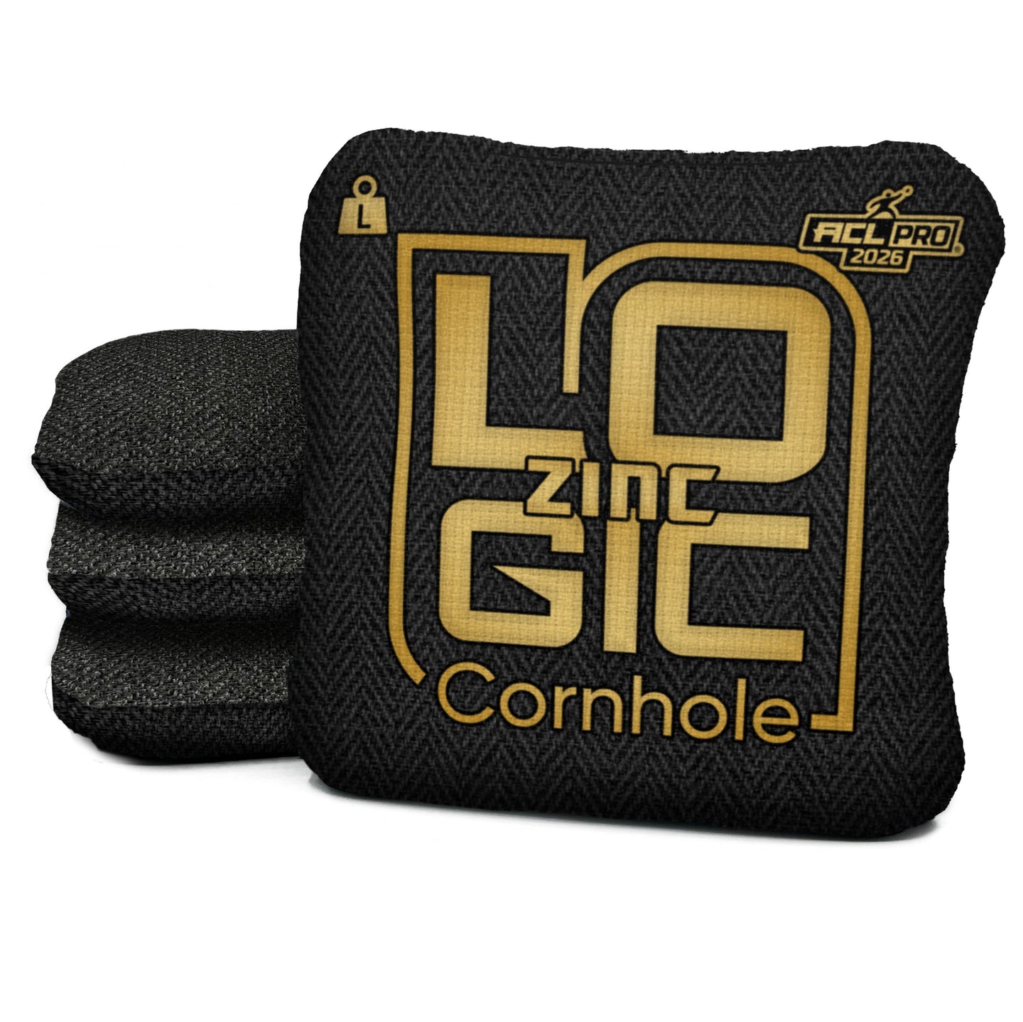 Logic Cornhole - Black Carpet Gold Logic - ZINC - ACL PRO 2026 BAGS - Set of 4 bags