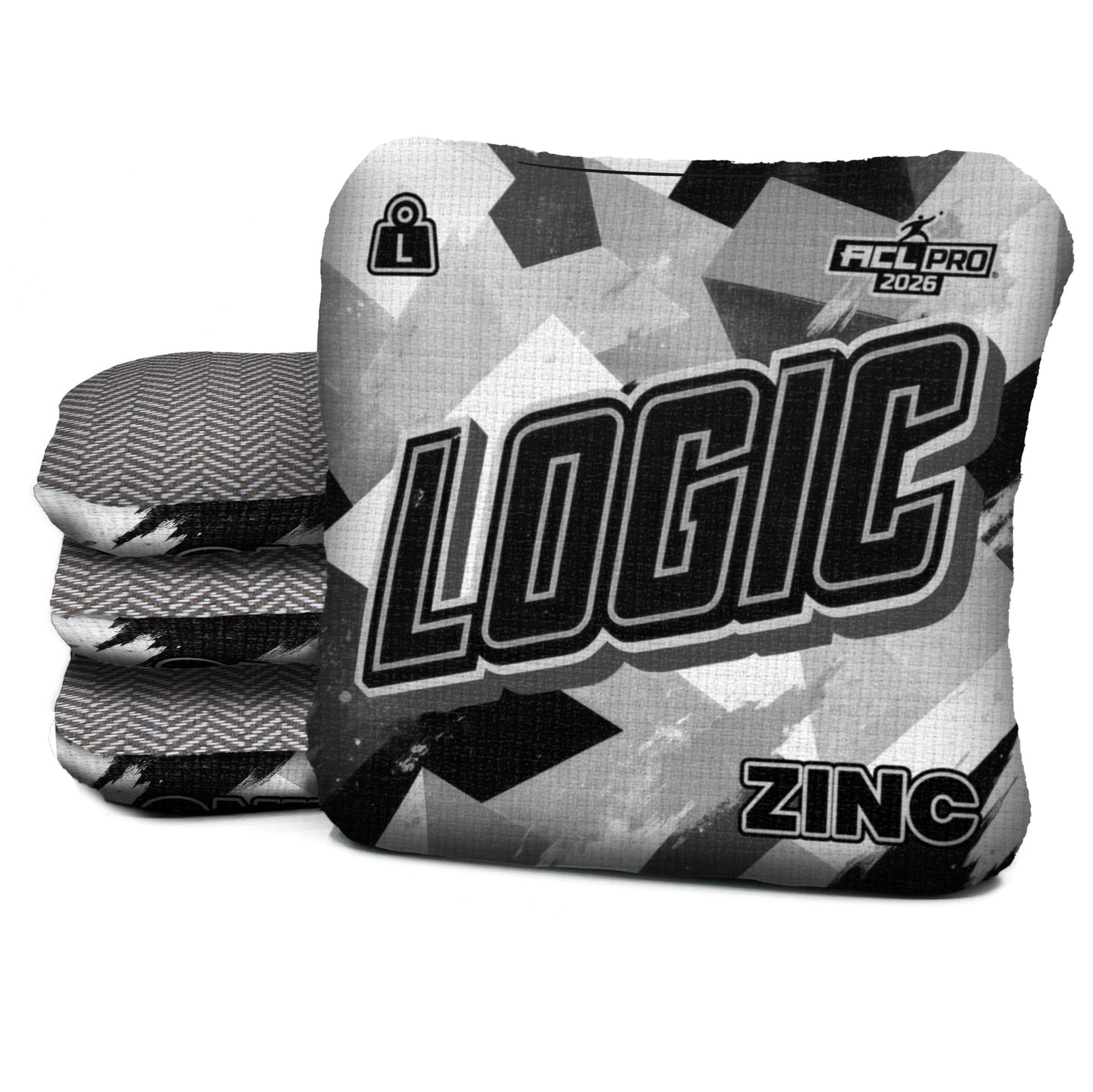 Logic Cornhole Angle Splat - Black White - ACL PRO 2026 BAGS - MULTIPLE BAG SERIES - Set of 4 bags